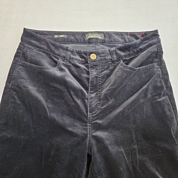 Talbots Flawless Five-Pocket Jeans Women's 12 (34x28) Black Velour Jeggings EUC - Picture 8 of 14